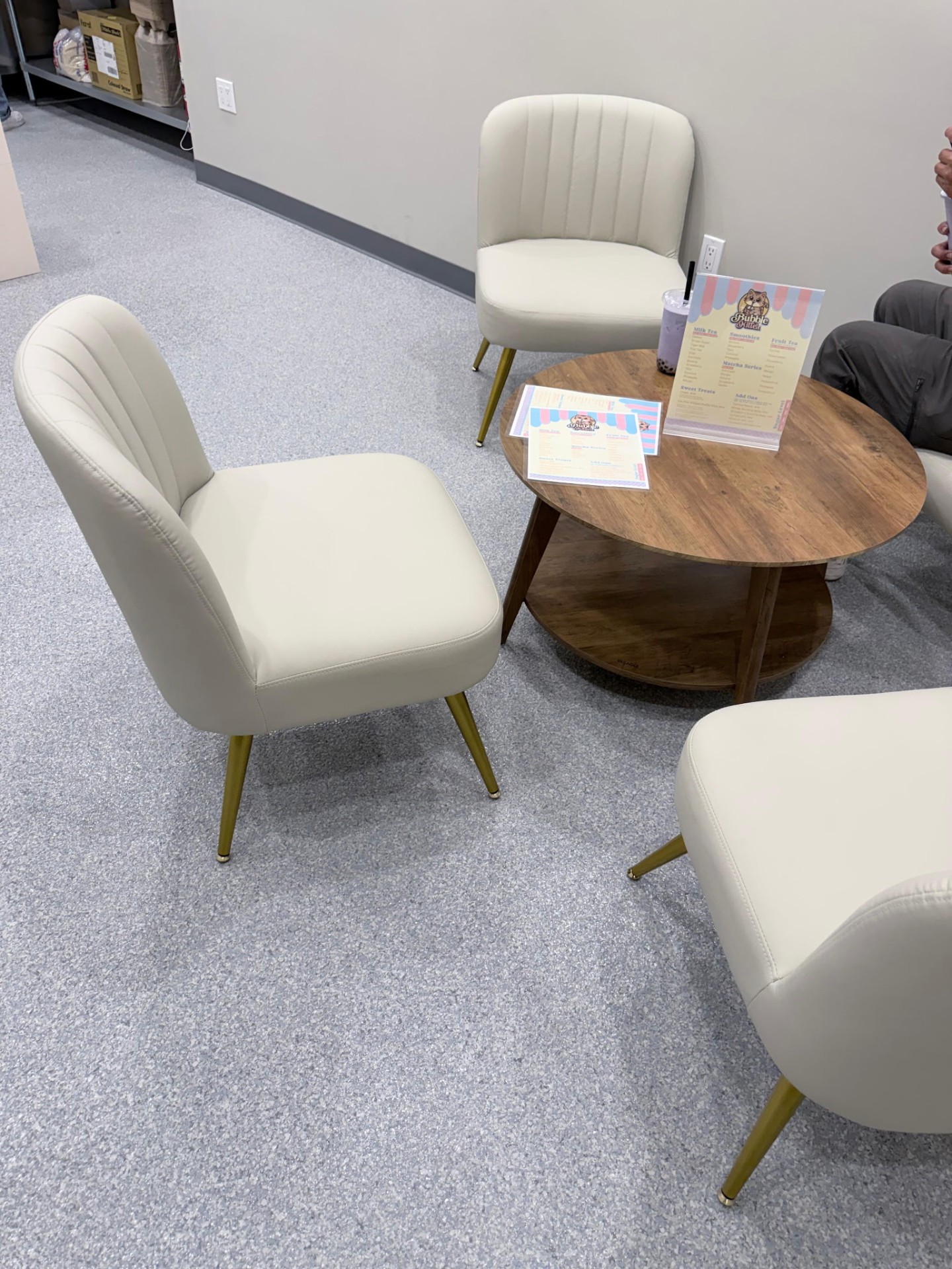 Epoxy floor in a seating area