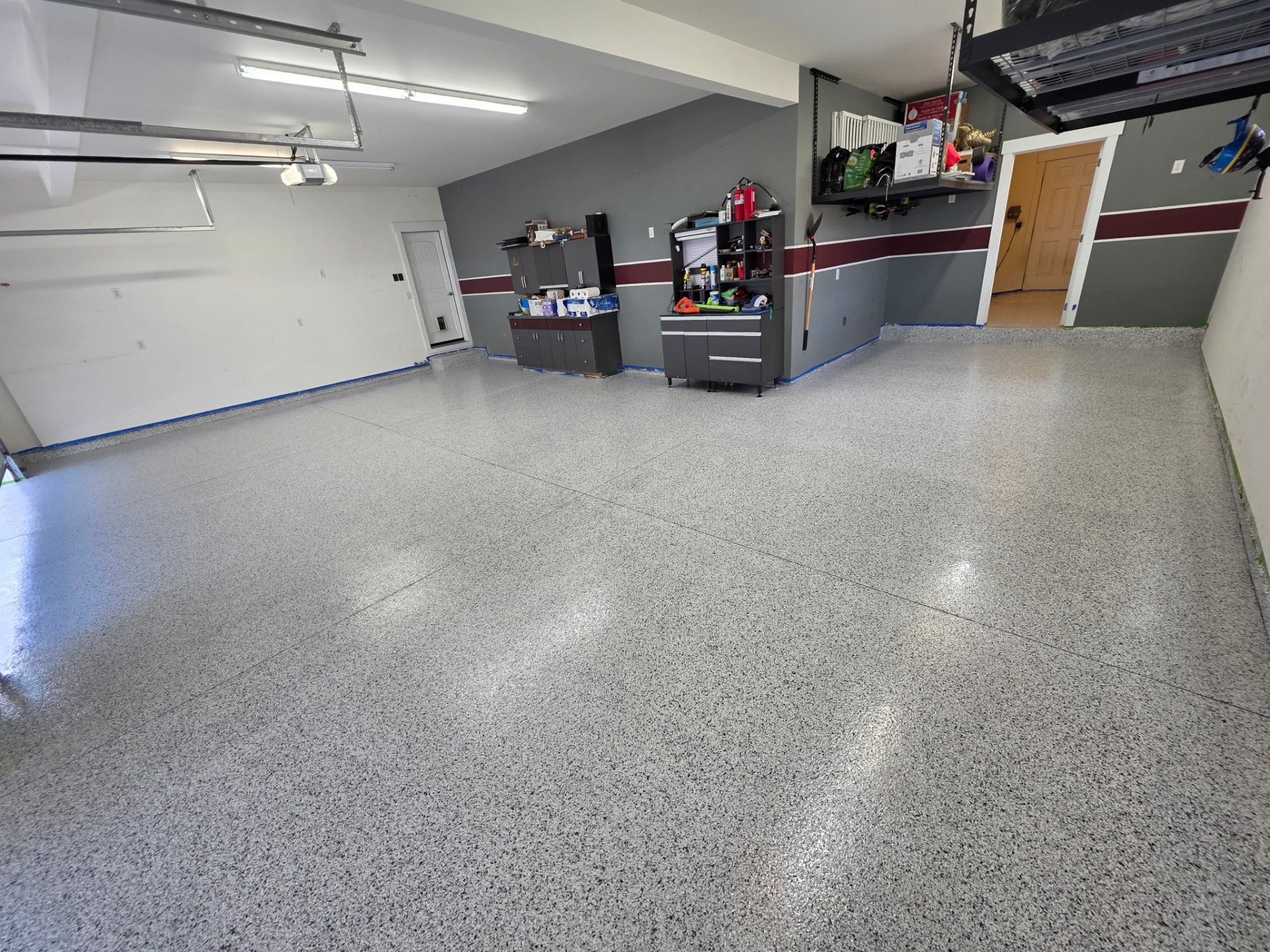 Finished epoxy coated garage floor at a Chelan, WA home