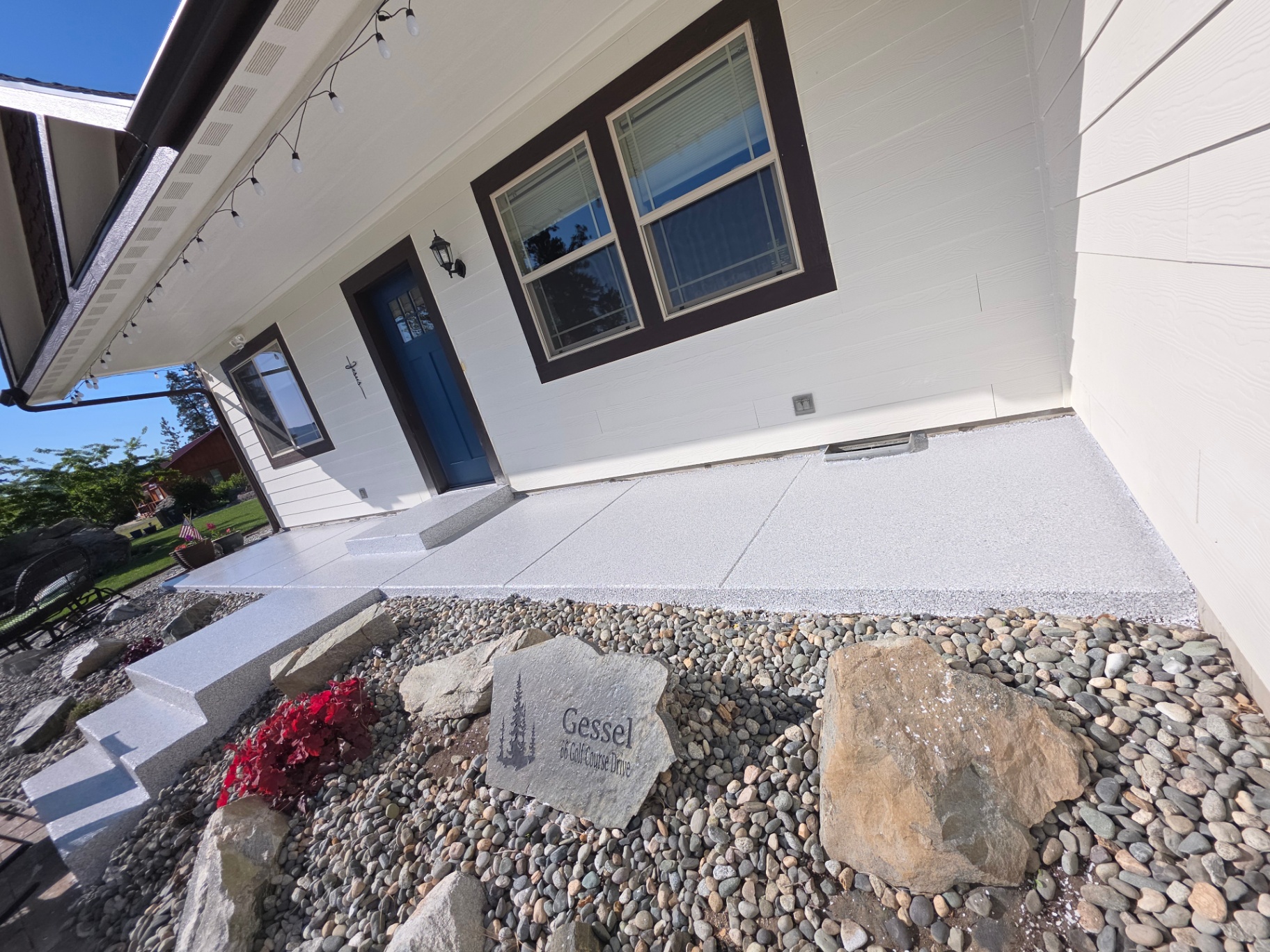 Epoxy front entry and walkway at a Washington home